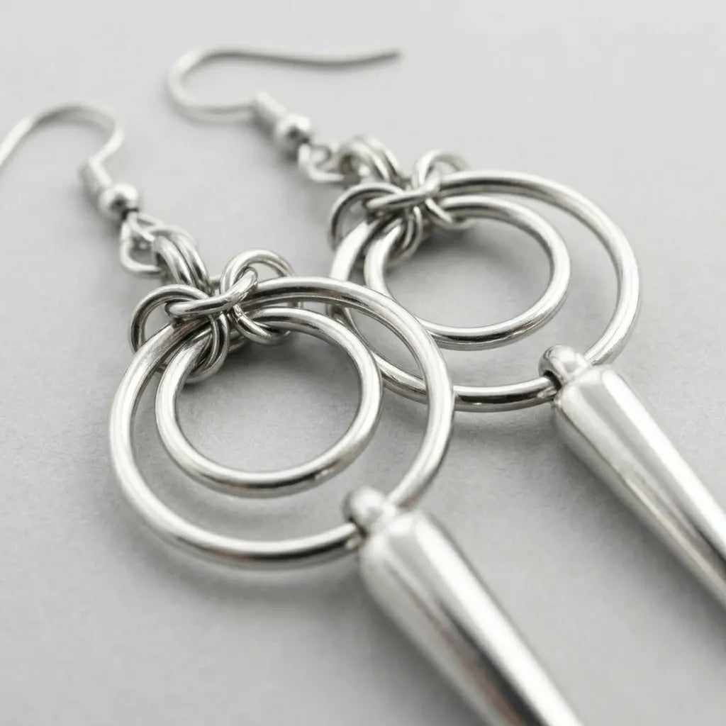 Double Spike Drop Earrings