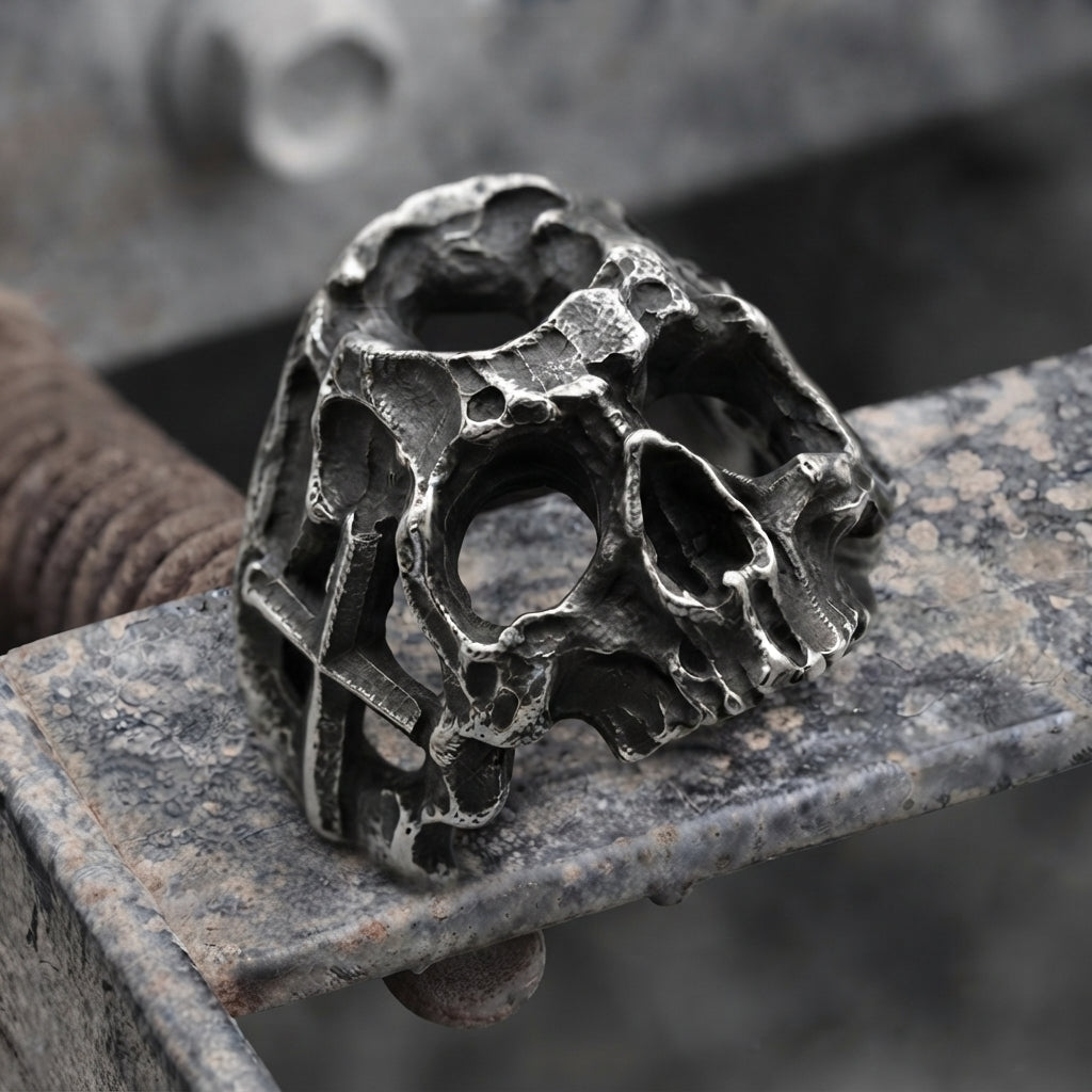 Hollow Bone Skull Ring
