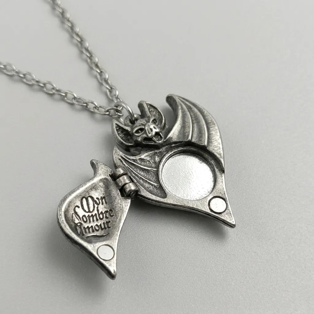 Cursed Bat Gothic Locket Necklace