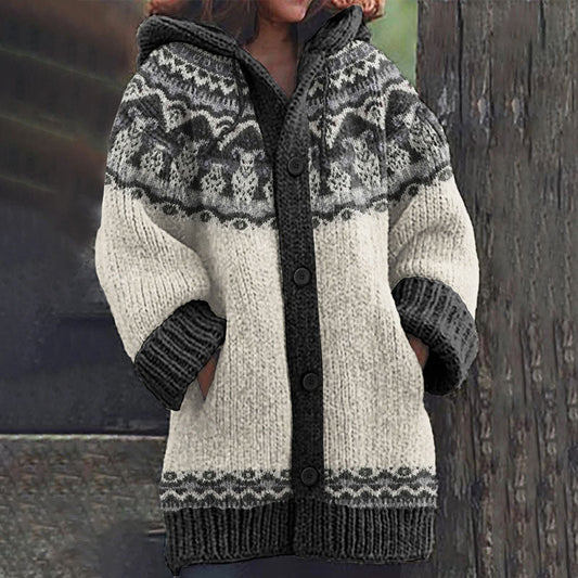 Vintage Western Sheephead Knitted Warm Sweater Cardigan artswardrobe