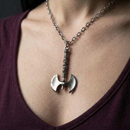 Viking Double Blade Axe Necklace