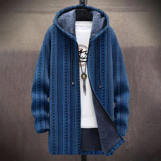 Men's Vintage Jacquard Knitted Comfort Hooded Cardigan elevenforest