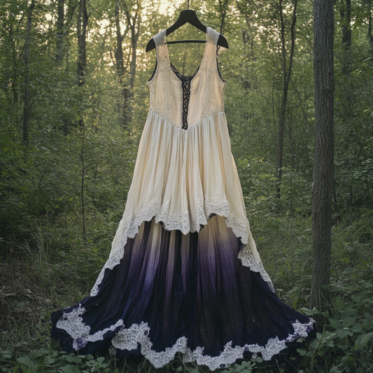 Vintage Lace Patchwork Art Linen Tank Dress artswardrobe