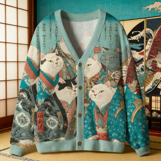 Formal Gathering Cat Nobles Ugly Cardigan Sweater elevenforest