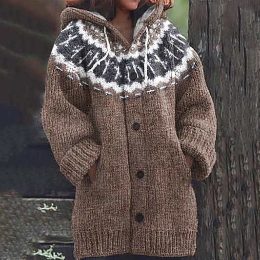 Vintage Icelandic Viking Rune Knitted Warm Women's Sweater elevenforest