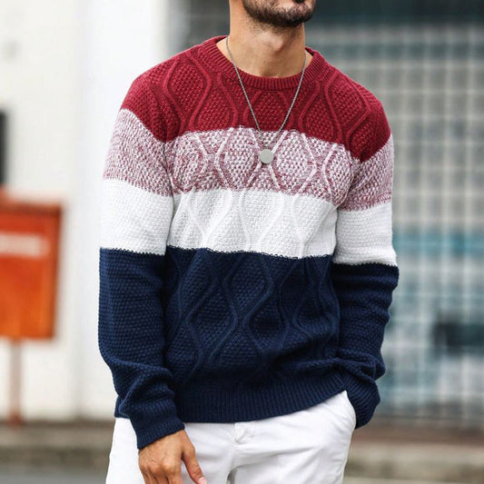 Men'S Simple Knitted Crew Neck Sweater artswardrobe