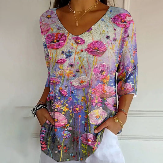 Vintage Bohemian Vintage Floral Art T-shirt artswardrobe