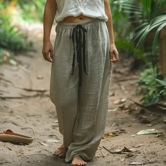 Simple And Comfortable Women's Casual Linen Pants artswardrobe