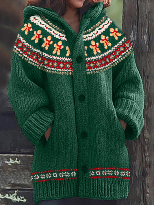 Christmas Gingerbread Cozy Fair Isle Knit Cardigan elevenforest