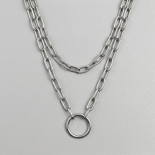 Void Loop Layered Chain Necklace