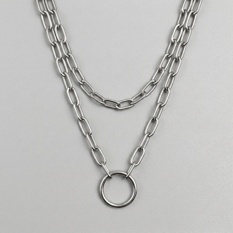 Void Loop Layered Chain Necklace
