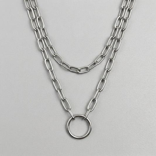 Void Loop Layered Chain Necklace