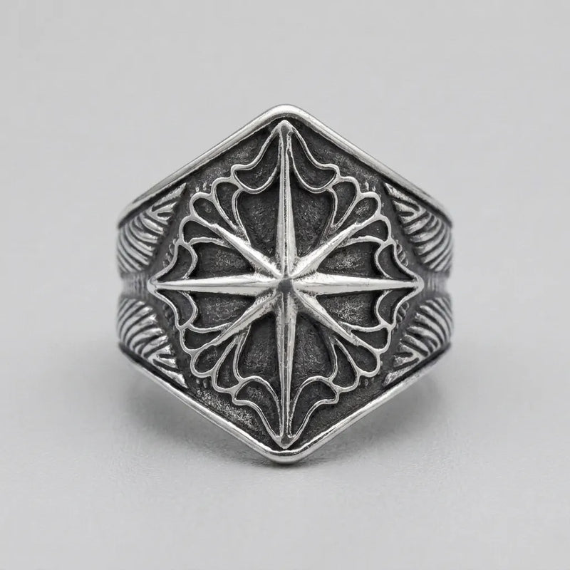 Gothic Compass Signet Ring