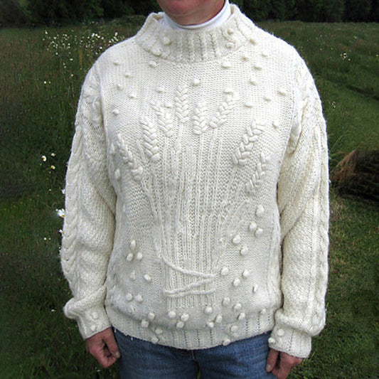 Rare Aran Harvest Wheatsheaf Pattern Warm Sweater elevenforest