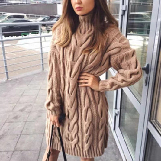 Maritza® | Chic autumn sweater dress with twist weave pattern for women