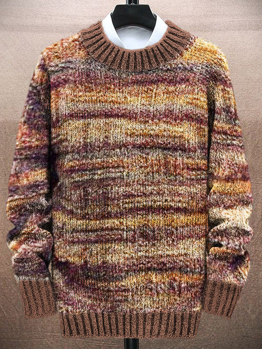 Western Style Vintage Stripe Pattern Men's Knit Sweater artswardrobe