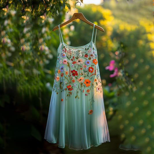 Vintage Bohemian Floral Slip Dress artswardrobe