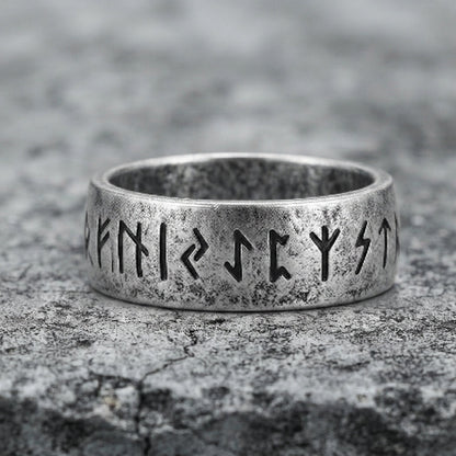 Ancient Rune Inscription Band Ring