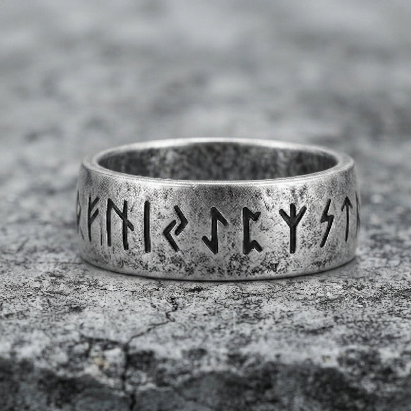 Ancient Rune Inscription Band Ring