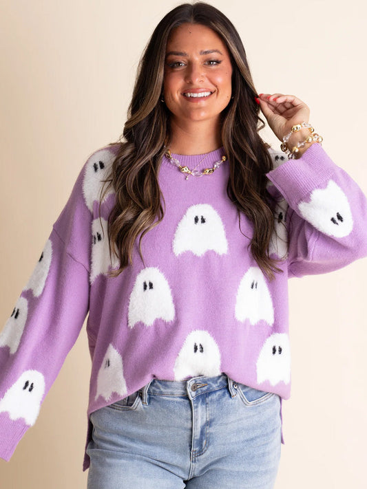 Boo Halloween Crew Neck Sweater elevenforest