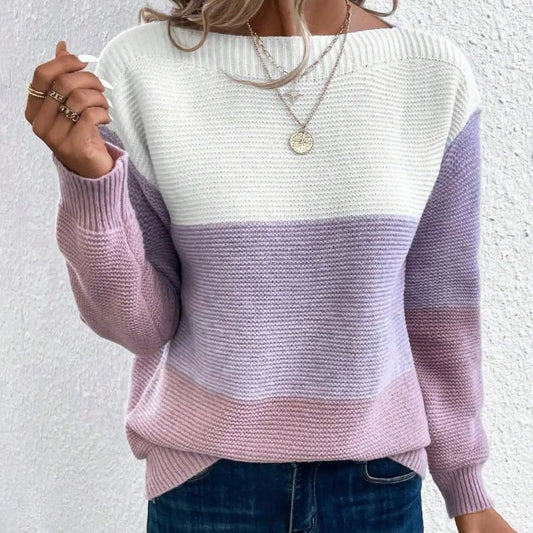Karla® | Cozy women's knitted sweater with stripes