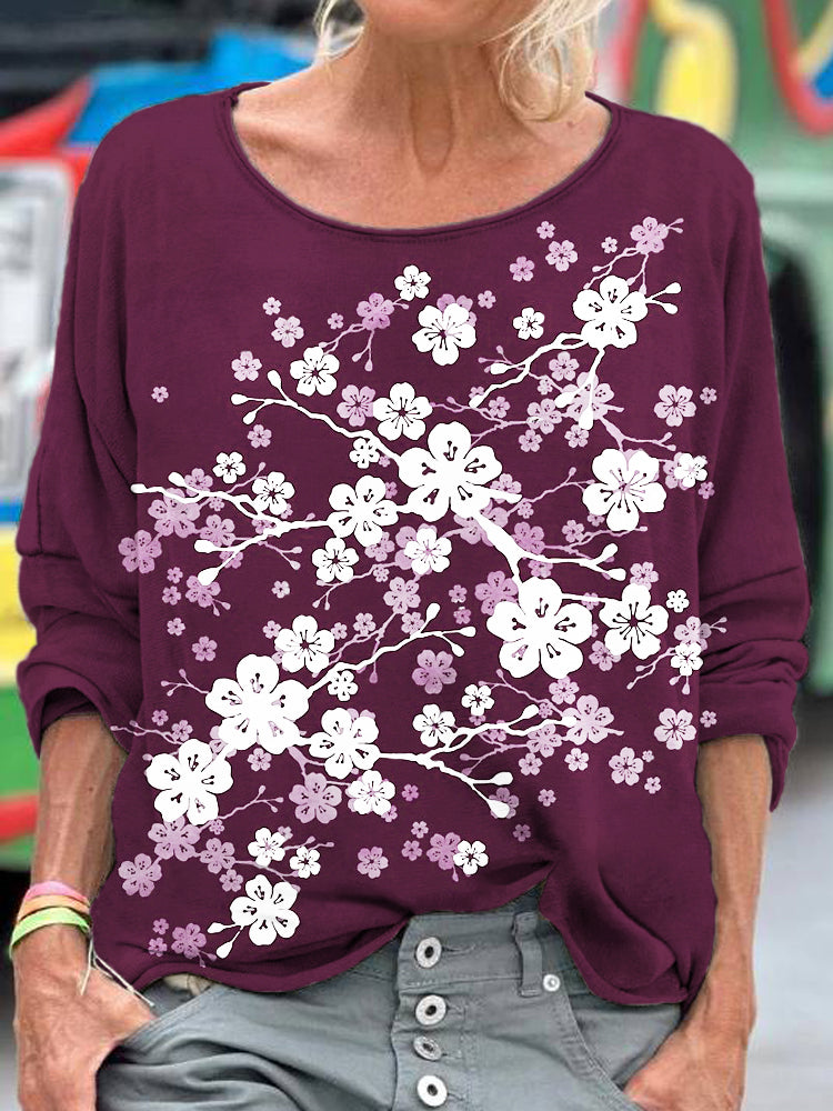 Comstylish Cherry Blossom Festival Women's Loose Shirt