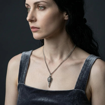 Filigree Crow Skull Gothic Pendant