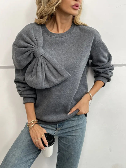 Nicole® | Oversized Cotton Sweater With Bow