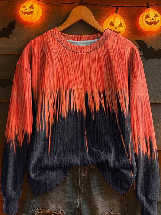 Women's Halloween Print Crew Neck Sweatshirt artswardrobe
