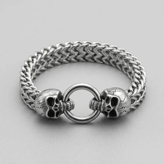 Death King Double Skull Bracelet