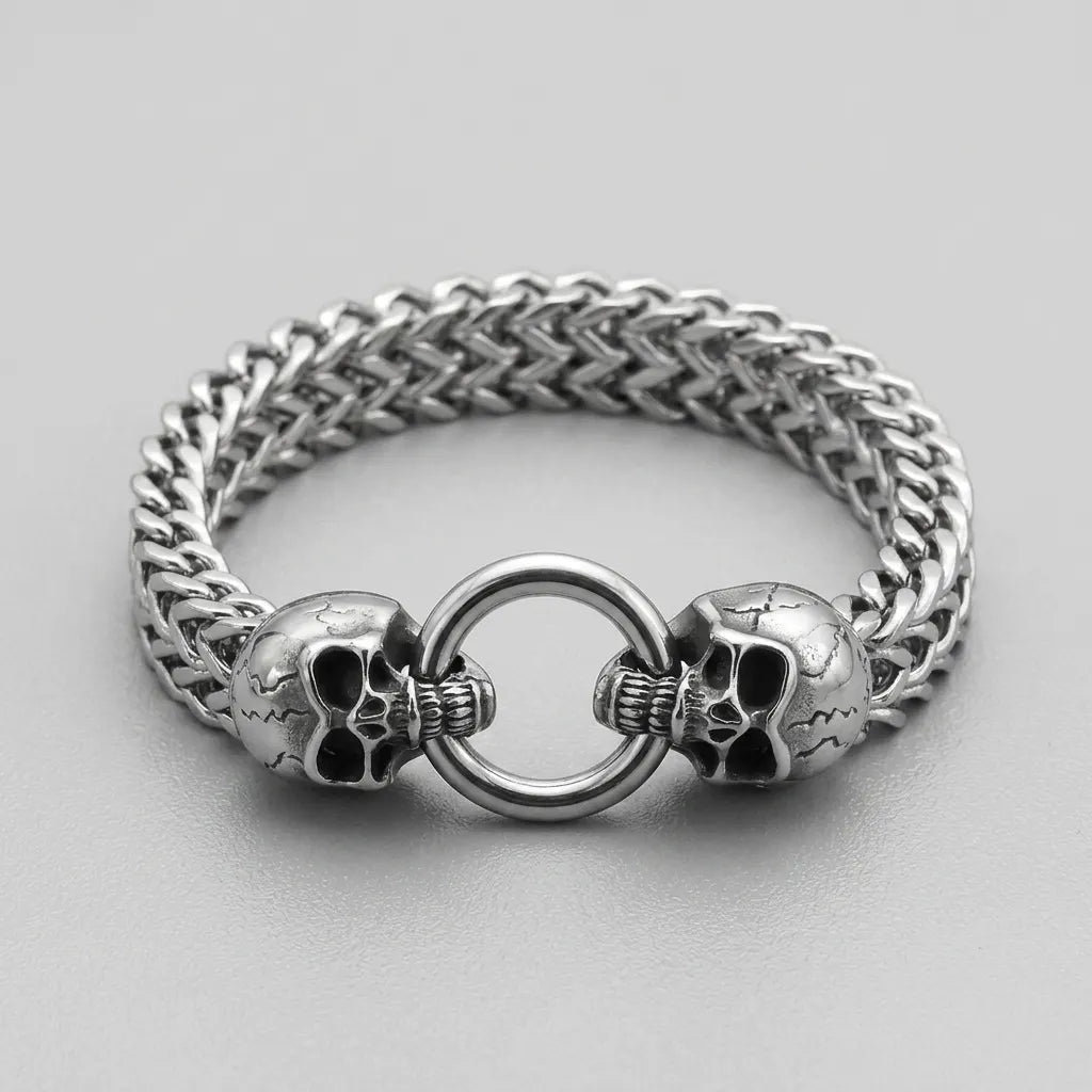 Death King Double Skull Bracelet