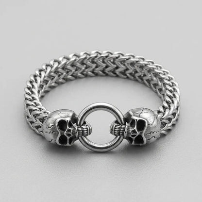 Death King Double Skull Bracelet