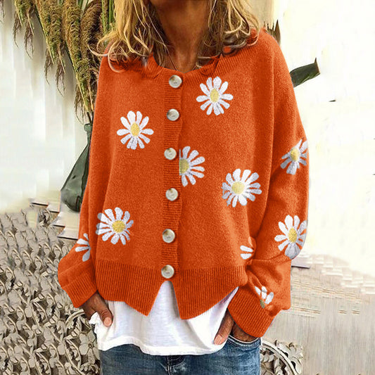 Little Daisy Embroidered Sweater Cardigan artswardrobe
