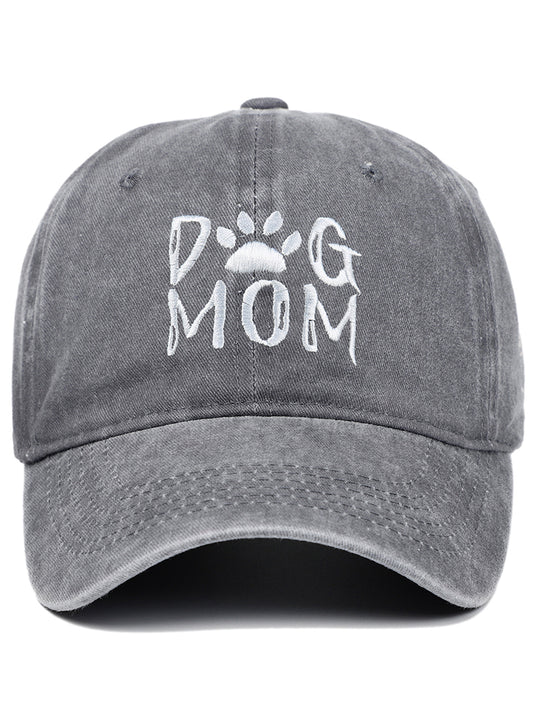 Comstylish Dog Mom Embroidered Washed Track Cap