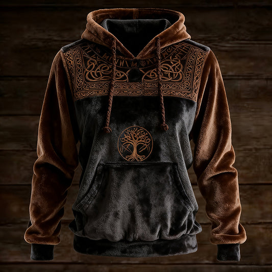 Comstylish Women's Vintage Celtic Knot And Tree Of Life Style Plush Hoodie