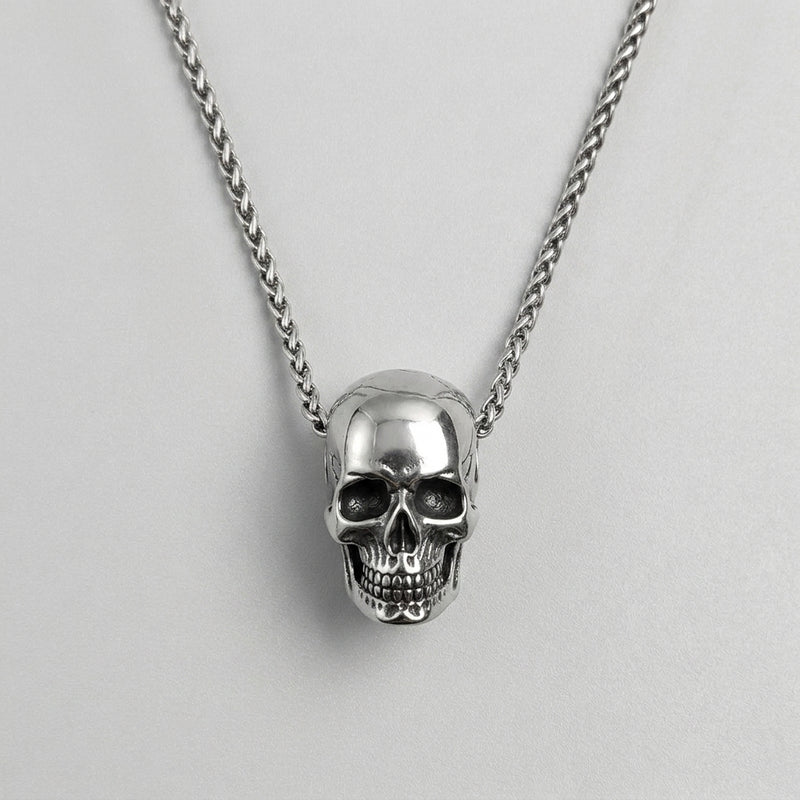 3D Realistic Skull Slider Pendant Necklace