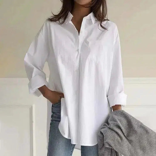 Comstylish Women's Casual Vintage Solid Shirt