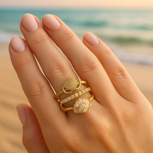 Shell Golden Ring Set