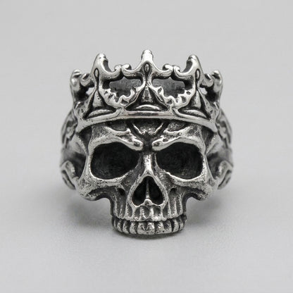 Gothic Crown Skull Statement Ring