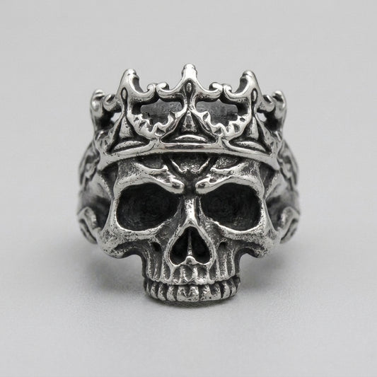 Gothic Crown Skull Statement Ring