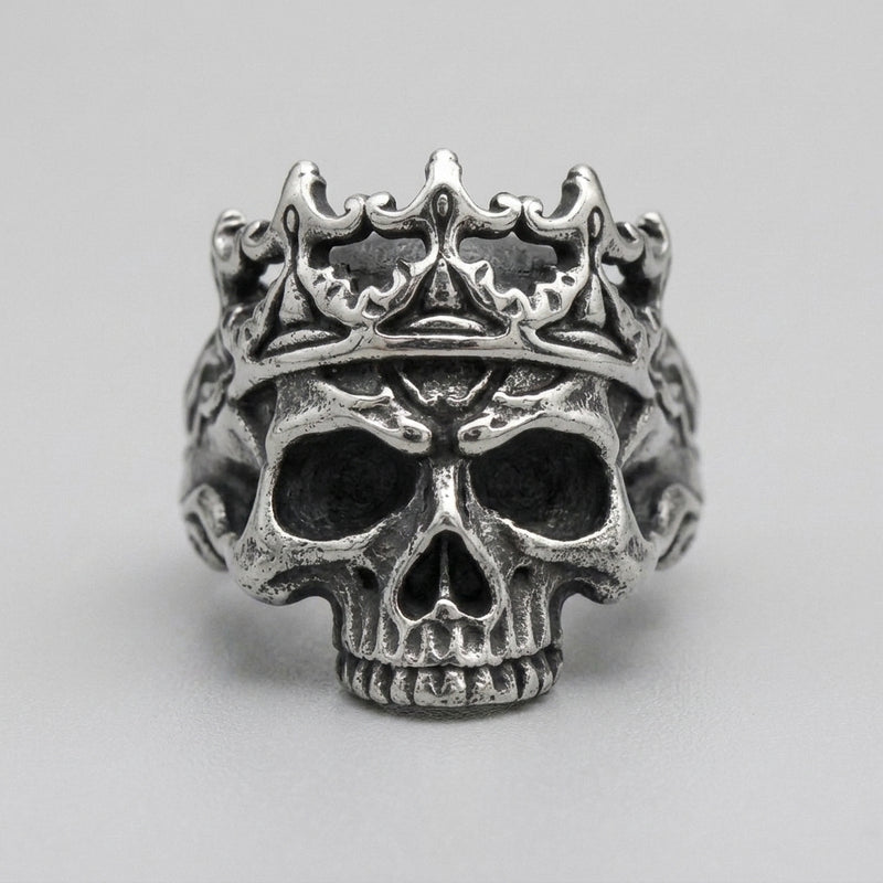Gothic Crown Skull Statement Ring