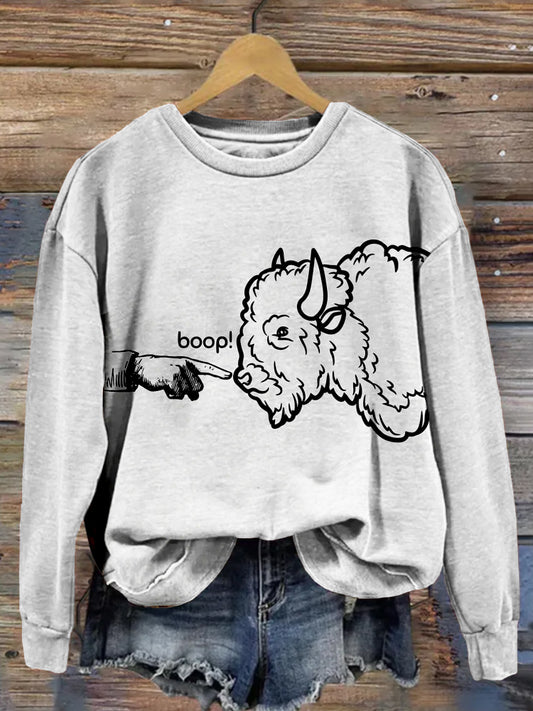 Comstylish Funny Boop The Nose Vintage Washed Sweatshirt