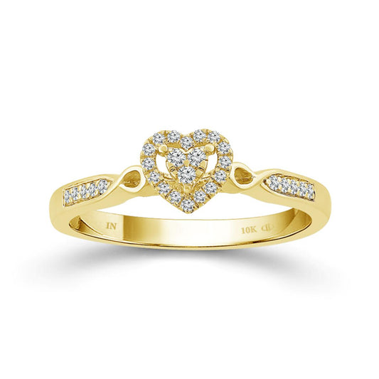 Diamond Heart Twist Ring