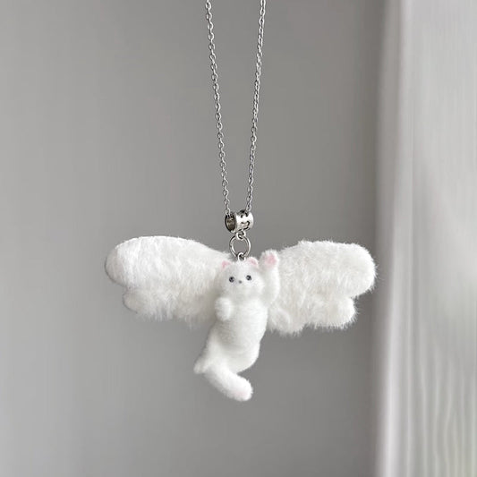 Lovely Angel Cat Art Necklace elevenforest