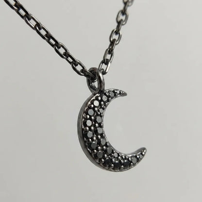 Dark Lunar Shadow Pendant Necklace
