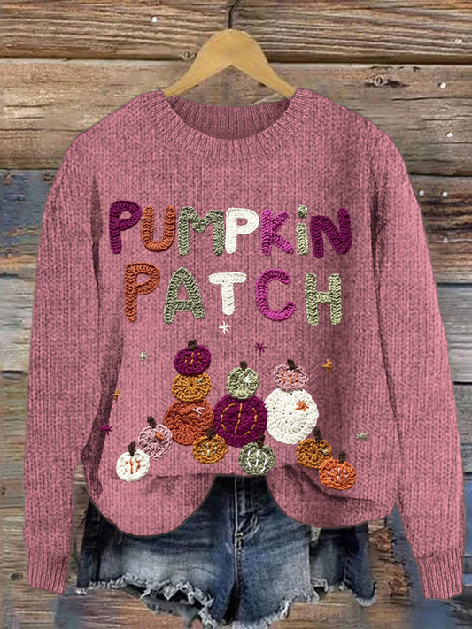 Halloween Pumpkin Patch Knit Cozy Sweater artswardrobe
