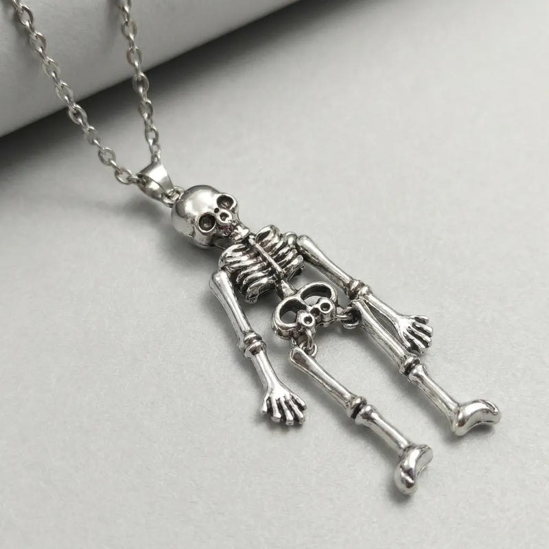 Articulated Skeleton Gothic Pendant Necklace