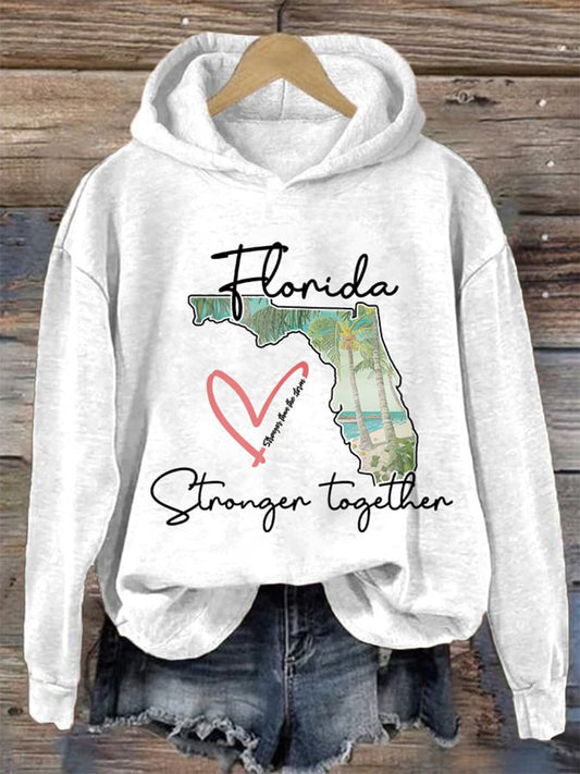 Comstylish Women's Florida Stronger Than The Storm Print Casual Sweatshirt
