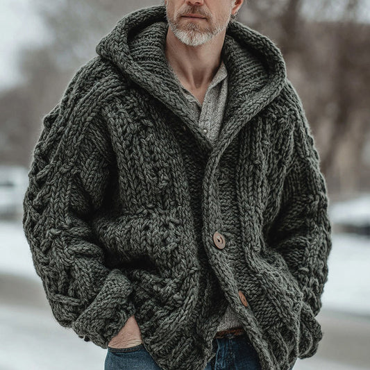 Men's Vintage Fairman Isle Jacquard Button Cardigan Sweater elevenforest