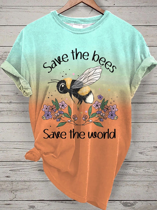 Women's Save The Bees Save The World T-shirts artswardrobe